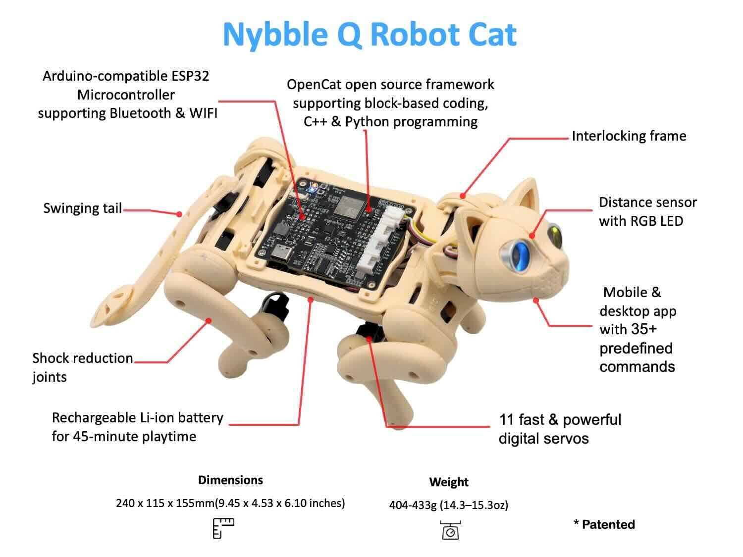 Robotic Cat Nybble Q Coding Robot Cat | Petoi - Image 7
